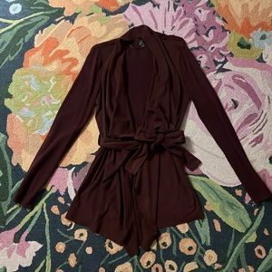 SUEDE AND KNIT TIE SWEATER - SO COMFORTABLE, COZY, AND FLATTERING